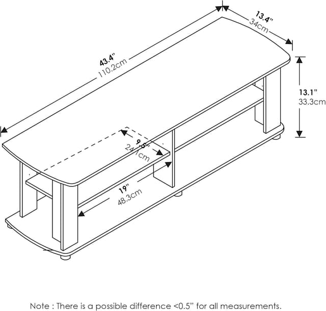 Detalle 2 de Furinno Soporte de TV Nogal Marrón Oscuro 📺 43.3"