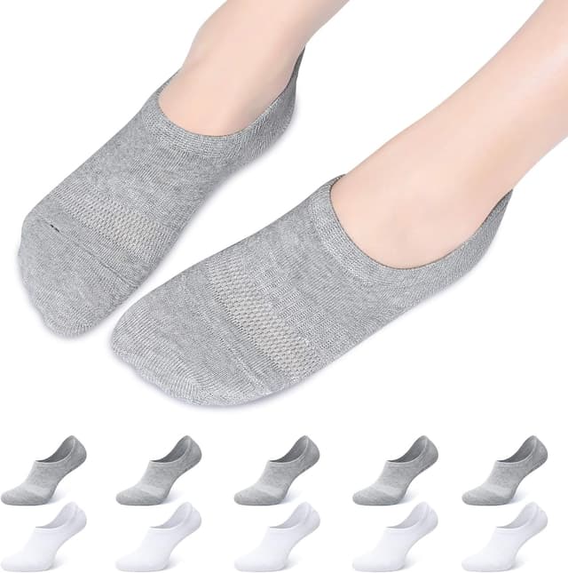 Detalle de Falechay 10 Paar Sneaker Socken No-Show (Füßlinge) aus Baumwolle – für Damen & Herren