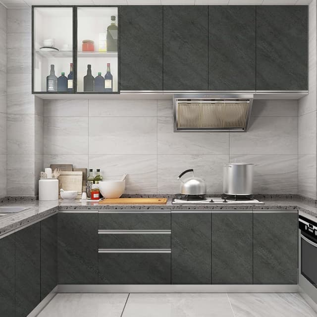 Detalle de Honcet Grey Vinyl Wrap 30x200cm Dark Grey self-adhesive contact paper for kitchen furniture