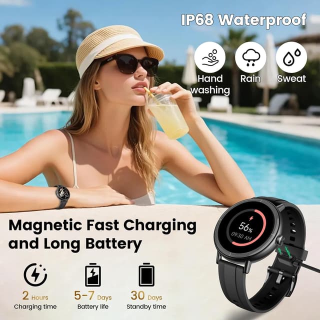 Detalle 2 de Smartwatch Donna Cillso con chiamate Bluetooth e schermo da 1,27" HD, IP68 e fitness 24/7