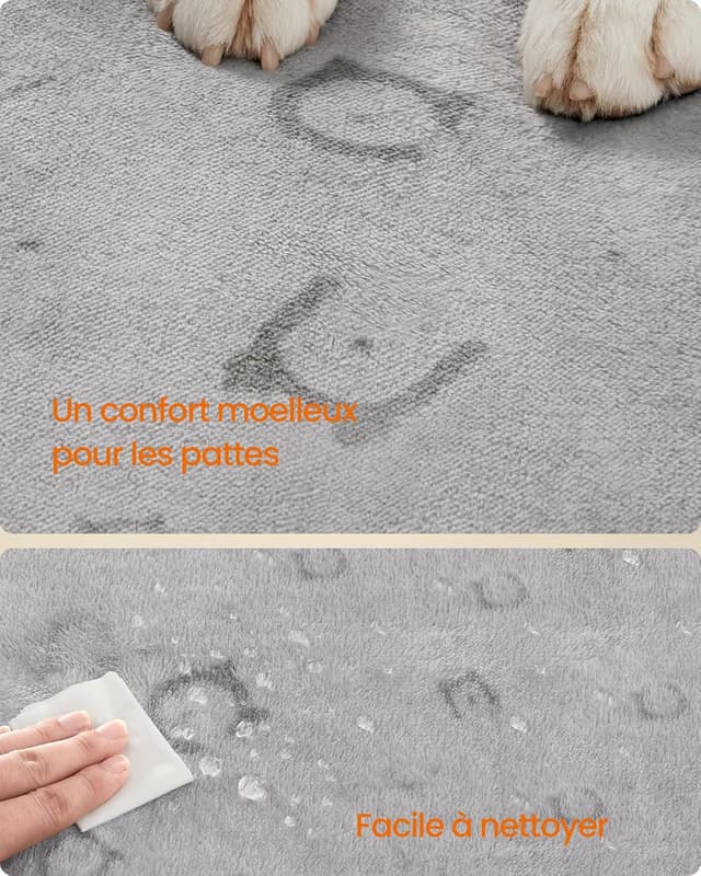 Detalle 2 de Feandrea Tapis absorbant lavable pour chien XL 152 x 122 cm (lot de 2) gris tourterelle PTD004G01