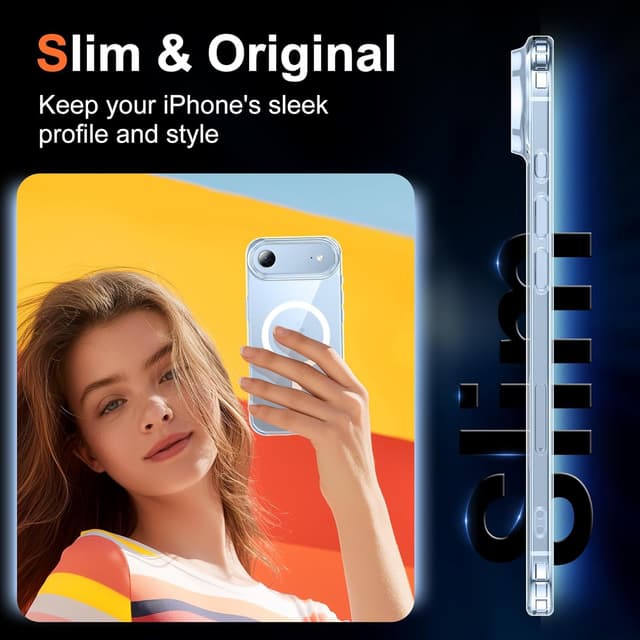 Thumbnail 6 de Temdan Designed for iPhone 17 Air 6.5" Clear MagSafe Shockproof Case with 9H Screen Protector