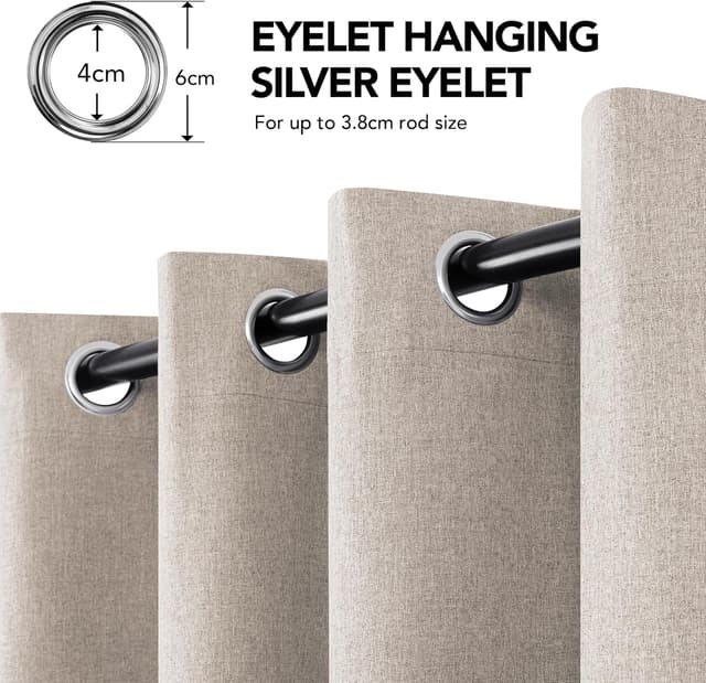 Thumbnail 2 de Deconovo Rideaux occultants kaki 140x180 cm (2 panneaux)