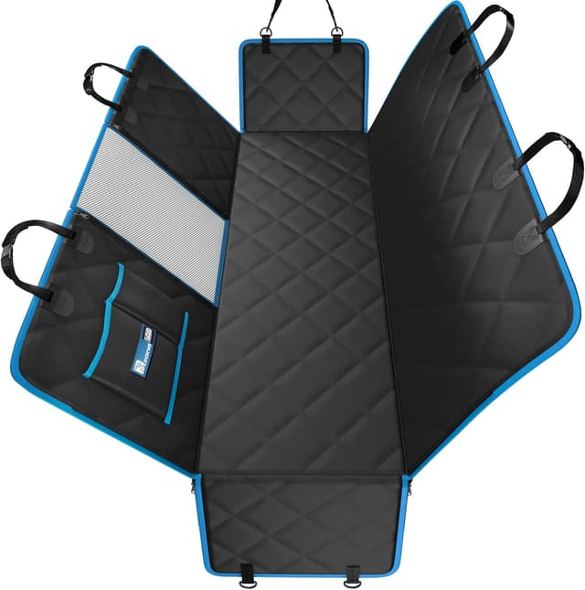 Detalle de Dog Hammock for Car Back Seat with Mesh Window, Side Flaps & Zippered Padded Waterproof Cover