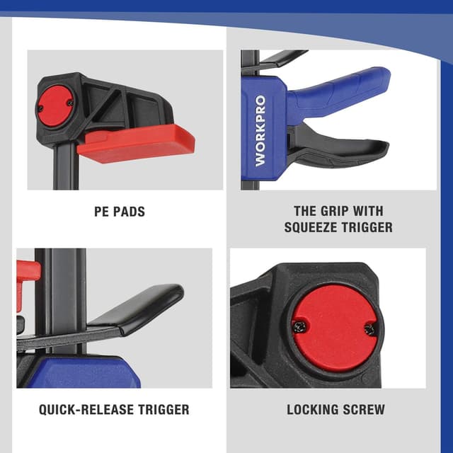 Thumbnail 6 de WORKPRO 305 mm Ratchet Bar Clamp Set 68 kg 🛠
