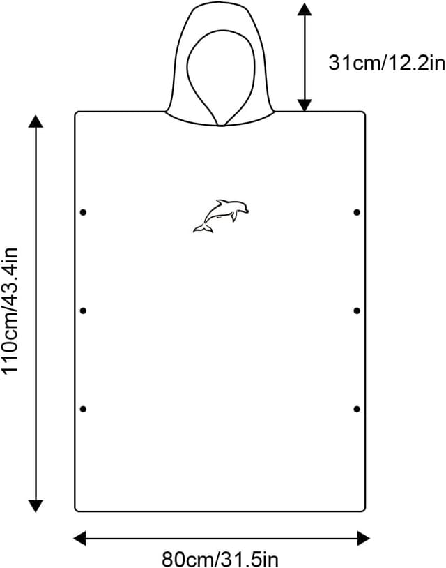 Detalle 2 de flintronic Poncho Surf 110x80 cm microfibra