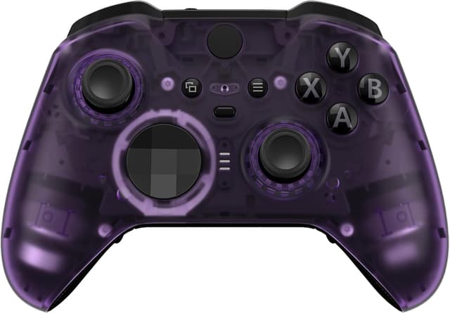 Detalle de eXtremeRate Front Case für Xbox Elite Series 2/Series 2 Core (Modell 1797) – transparente DIY-Ersatzhülle inkl. Accent-Ringe