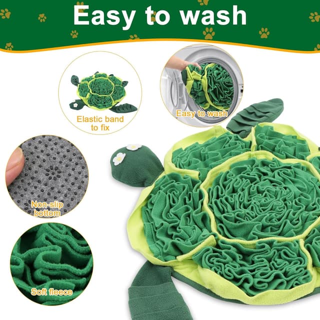 Detalle 2 de IOKHEIRA Dog Snuffle Mat (Turtle Design) – Large Interactive Feeding & Smell Training Mat