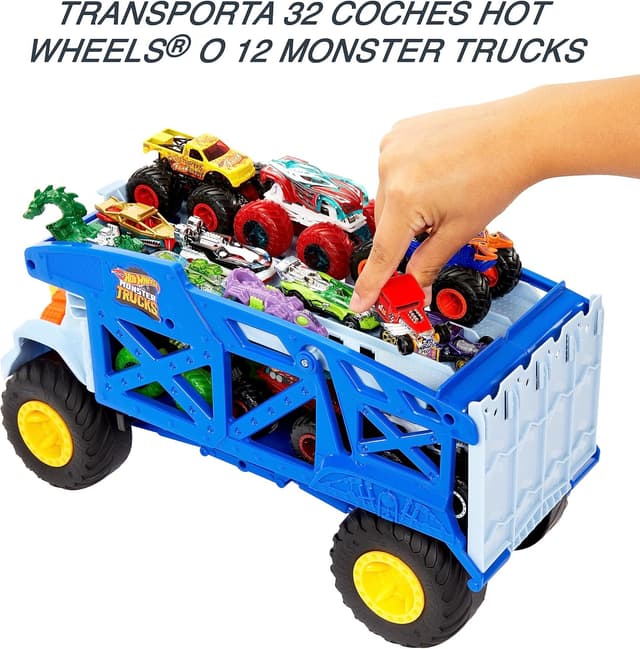 Thumbnail 2 de Hot Wheels Monster Trucks Rino 🚛 Camión de Transporte y Pista