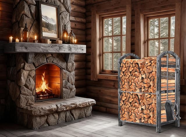 Thumbnail 1 de Amagabeli Estante para Leña 73,9 cm