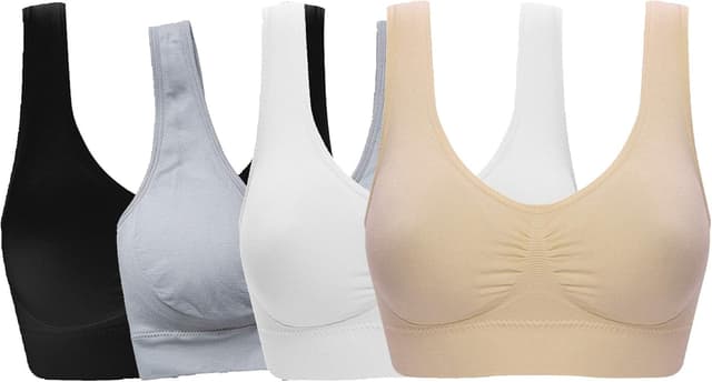 Detalle de ohlyah Women’s Seamless Wire-Free Bra with Removable Pads