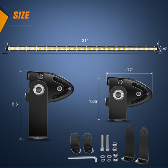 Detalle 2 de Nilight 31-Inch Ultra-Slim Spot/Flood LED Light Bar (90W) for Off-Road Trucks, SUVs, ATVs & UTVs