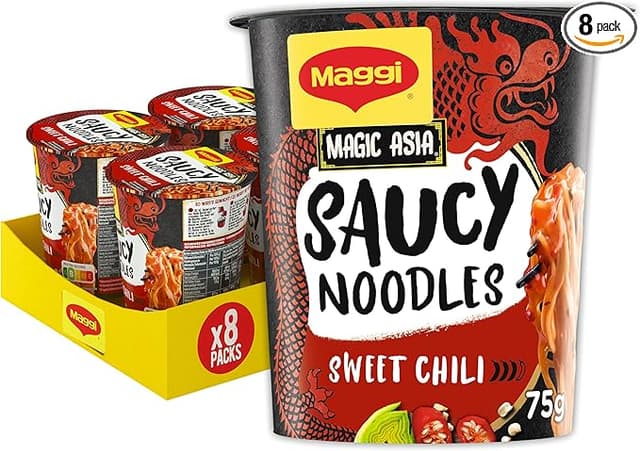 Imagen de MAGGI Saucy Noodles Asia Sweet Chili Vaso 8x75g 🍜 en OfertitasTOP