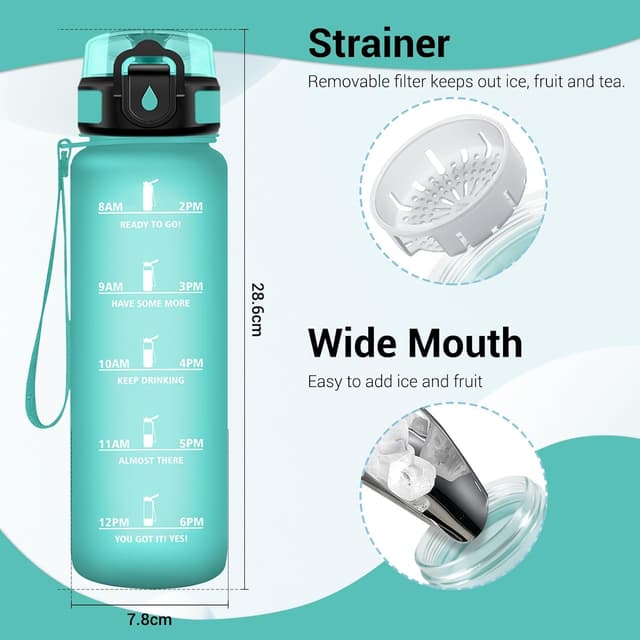 Thumbnail 4 de Borraccia 1 litro con filtro motivazionale e indicatore del tempo 🚰