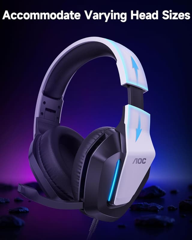 Thumbnail 6 de AOC Gaming Headset for PS5, PS4, PC, and Xbox Series (3.5mm, RGB surround, noise-canceling mic)
