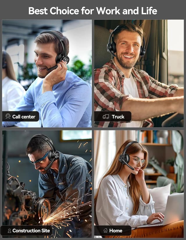 Thumbnail 6 de TECKNET V5.2 Bluetooth Headset 50 Std. Akku