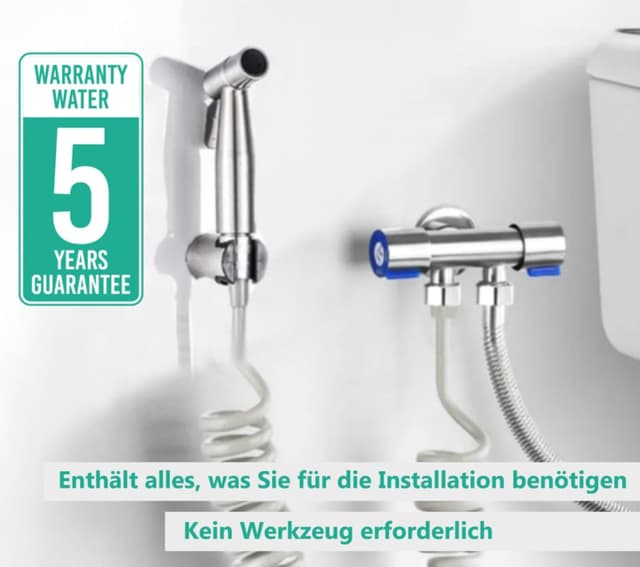 Detalle de Chill House Kit doccetta per bidet in acciaio inox 304 con doccino e rubinetto 2 vie, idroscopino ad alta pressione