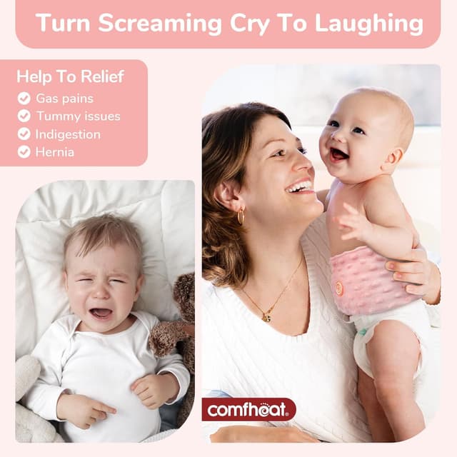 Detalle 2 de Comfheat Colic Relief for Babies Belt with flaxseed heated tummy wrap (0–3 years) – Pink