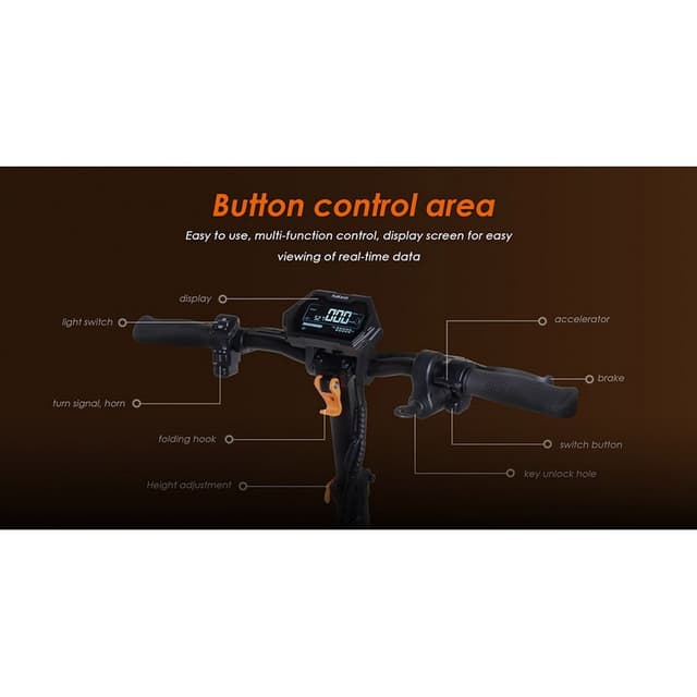 Detalle 2 de Kukirin G2 Max Patinete Eléctrico 10" 1000W ⚡ Negro/Naranja