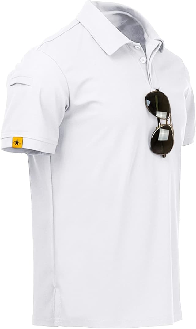 Detalle de ZITY Men’s Short-Sleeve Polo Shirt with Collar—Breathable, Moisture-Wicking Performance for Golf and Everyday Wear