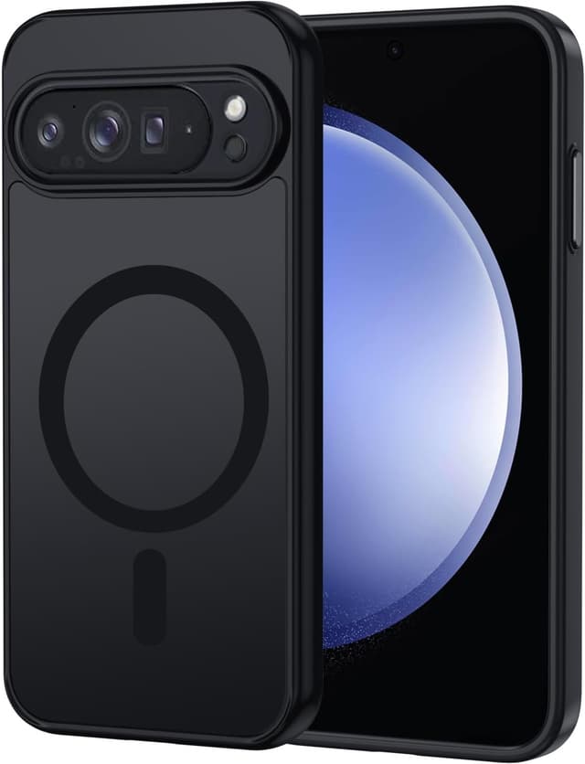 Detalle de XTCASE Coque magnétique pour Google Pixel 9 Pro XL compatible MagSafe – dos translucide mat, noir