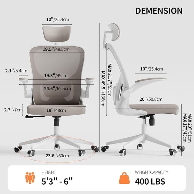 Detalle 2 de Monhey Ergonomischer Bürostuhl mit Netz 120 kg
