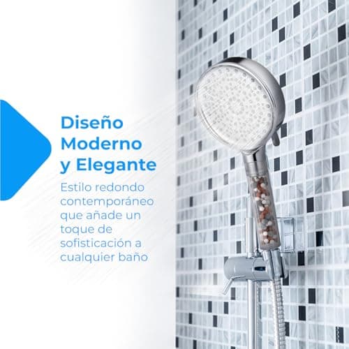 Thumbnail 3 de NK Alcachofa de Ducha Redonda con 6 Modos de Spray: Alta Presión y Filtración de Agua