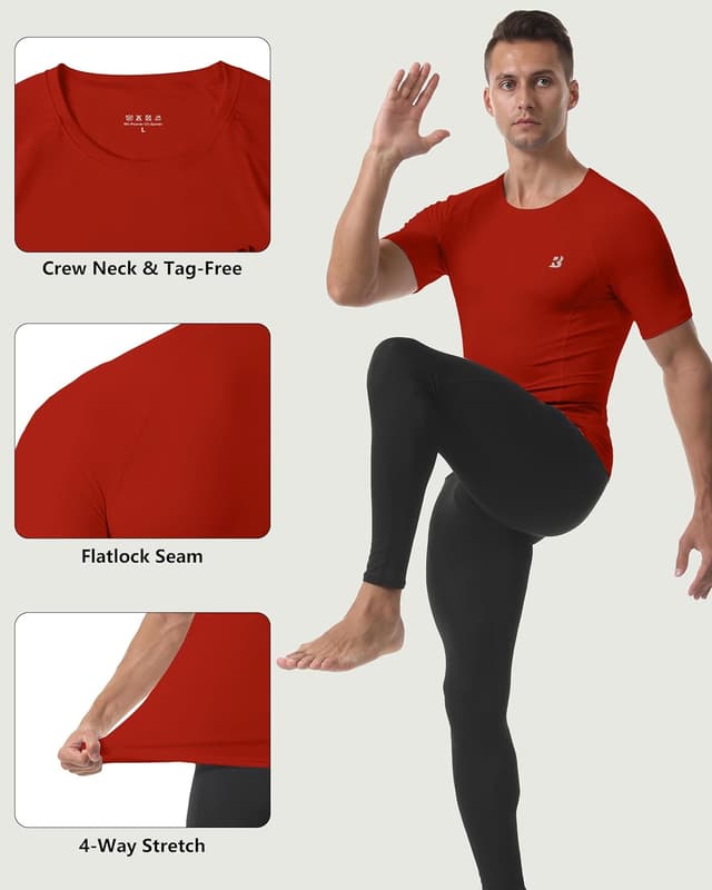 Thumbnail 3 de Roadbox Men’s Compression Short Sleeve Quick-Dry Base Layer Shirt