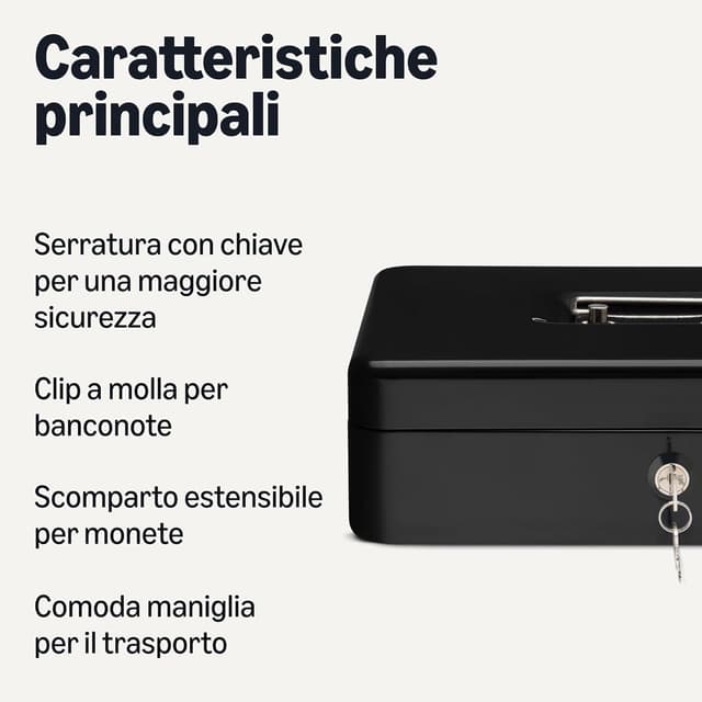 Detalle 2 de Amazon Basics Cassetta portavalori 30 cm 🔒