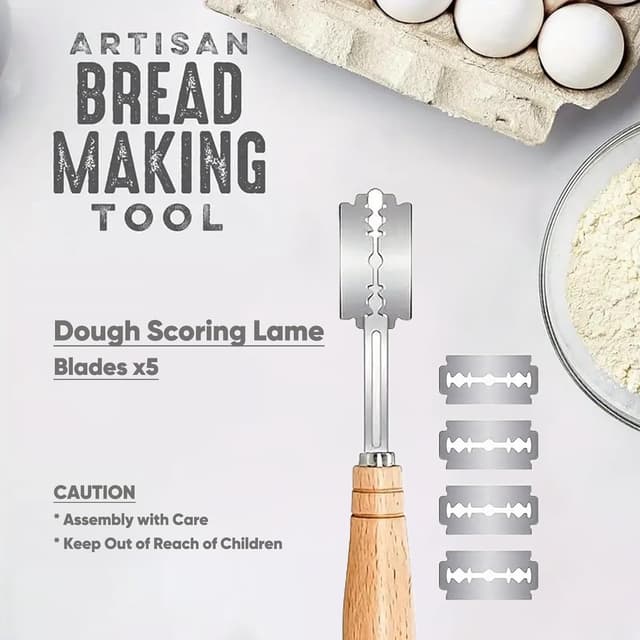 Detalle de Gärkörbchen Sauerteig-Starterglas-Set mit ovalem Gärkorb, Schaber, Cutter, Liner & Zubehör