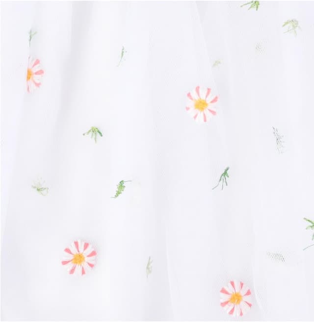 Detalle de Bezioner Girls’ Embroidered Tulle Skirt (4 Layers) – Floral Mesh Skirt with Lining for Daily Wear, Party & Wedding