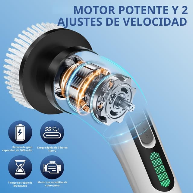 Detalle 2 de FYDEE 2026 cepillo eléctrico 3000 mAh