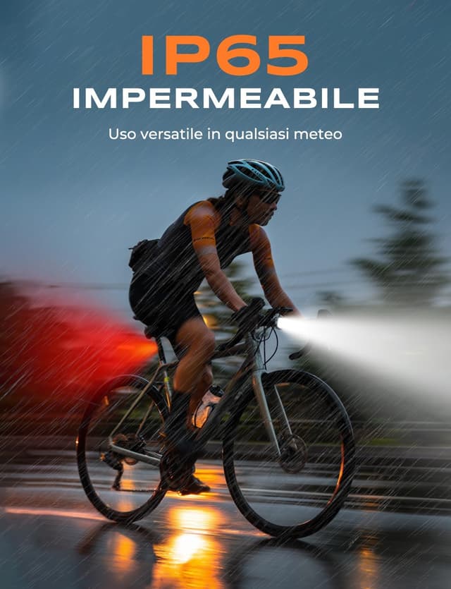 Thumbnail 5 de EOIWUY Luci bicicletta 2-in-1 ricaricabile USB-C 8+6 modalità