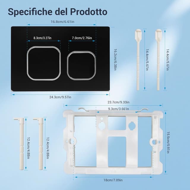 Thumbnail 3 de Mendorio Placca di Comando per WC 243x163 mm