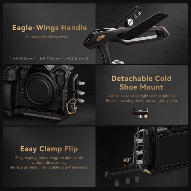 Detalle 2 de SMALLRIG Kit de cage Z8 Night Eagle pour Nikon Z8 (4317) — cage complète en alliage d’aluminium
