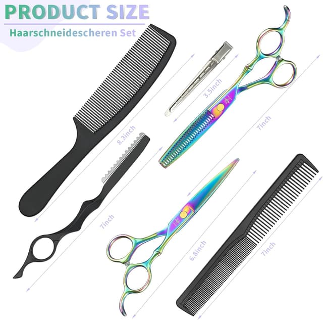 Thumbnail 4 de Purple Bird 10-piece hairdressing scissors kit ✂