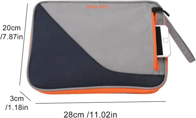 Detalle de Gocokia Double Layer Travel Cable Organizer Bag with Hand Strap (Blue)