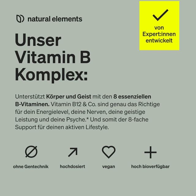 Thumbnail 2 de natural elements Vitamin B Komplex 240 Tabletten – B‑Komplex 💊