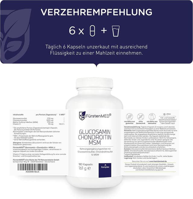 Thumbnail 5 de FürstenMED Glucosamin Chondroitin 180 Kapseln
