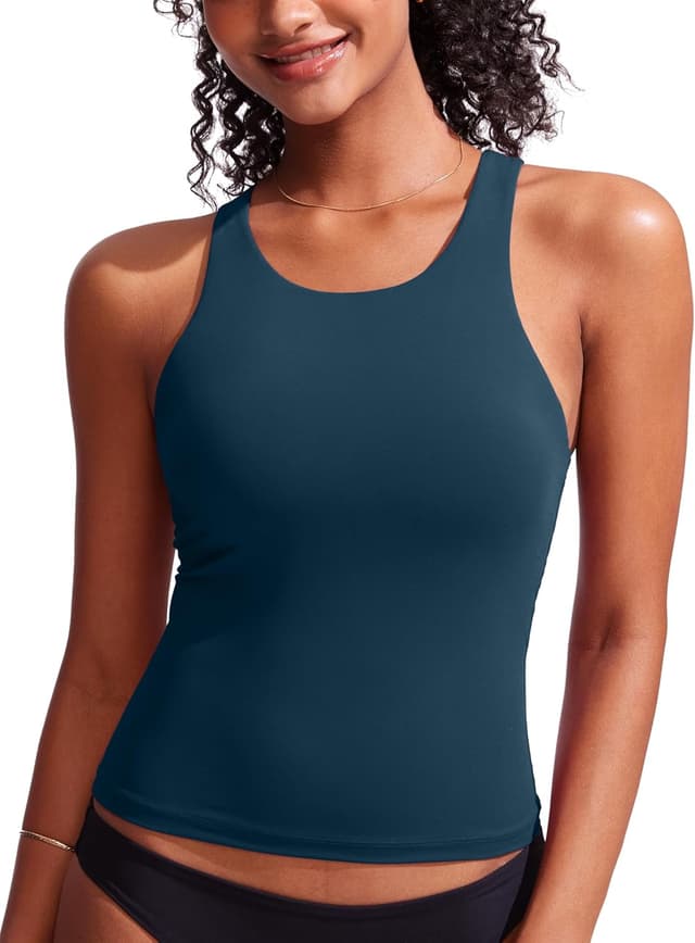 Thumbnail 6 de CRZ YOGA Racerback Tankini à col montant – haut de tankini de bain avec coussinets amovibles
