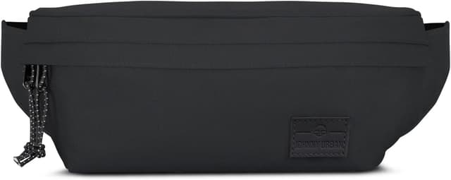 Detalle de JOHNNY URBAN Tom sac banane noir unisexe imperméable (porté taille ou croisé)