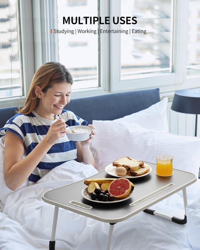 Thumbnail 1 de FISYOD Faltbarer Laptoptisch Schwarz 59,7×39,9 cm