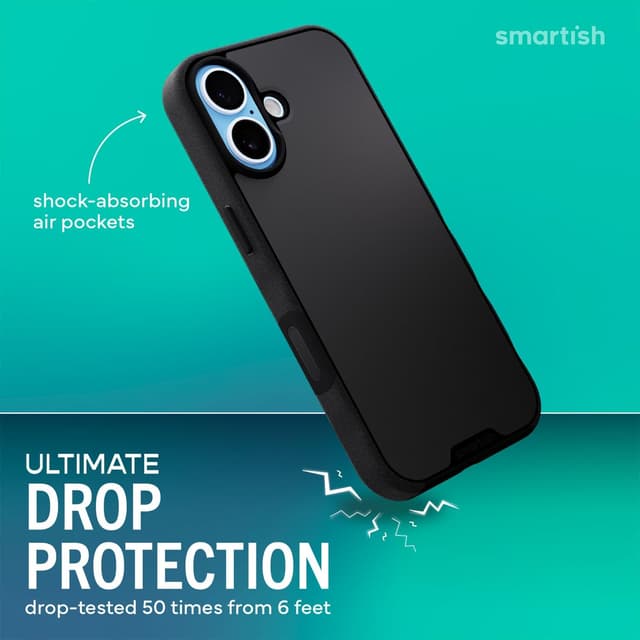 Detalle 2 de Smartish Gripmunk iPhone 17 MagSafe Case with Camera Control Protection (Black Tie Affair)