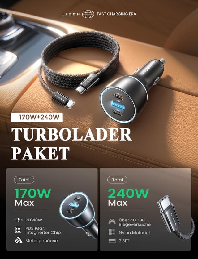 Thumbnail 4 de LISEN 170W Zigarettenanzünder 🔌