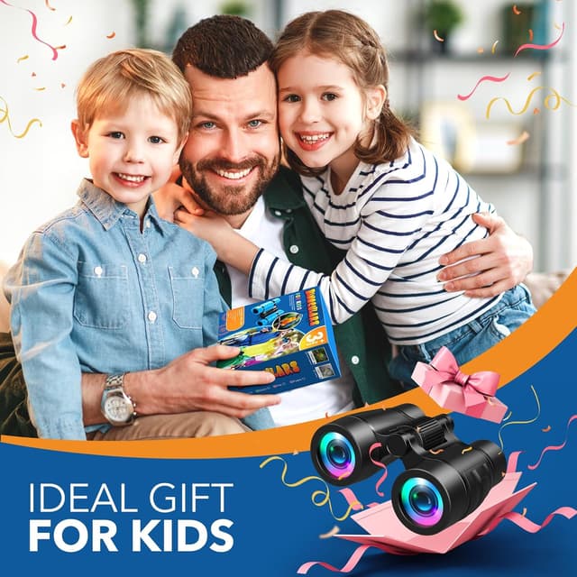 Thumbnail 6 de HappyKidsClub Binoculars for Kids (Age 3–9) – 4x Outdoor Travel Play Binoculars with Neck Strap