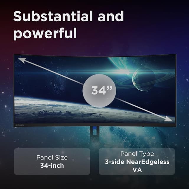 Thumbnail 6 de Lenovo R34w-30 34" curved WQHD gaming monitor (180Hz, FreeSync Premium)