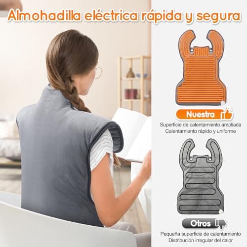 Detalle 2 de OneAmg manta eléctrica espalda cuello 61×94 cm