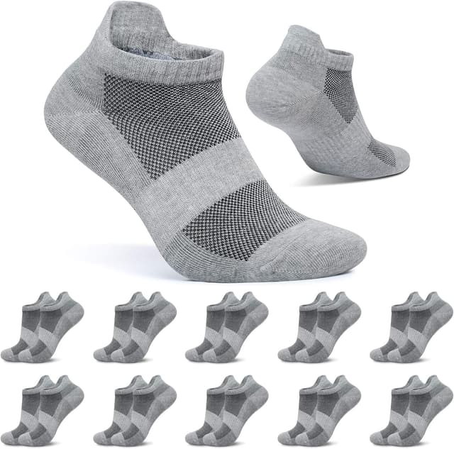 Detalle de FALARY 10 Paar Sneaker-Socken aus Baumwolle – atmungsaktive Sportsocken für Herren & Damen