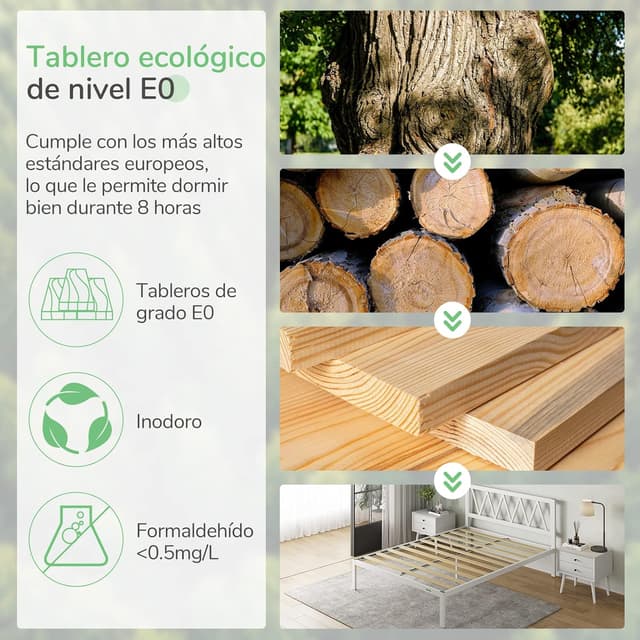 Thumbnail 5 de Novilla Somier 135x190 cm con Patas Altas y Cabecero