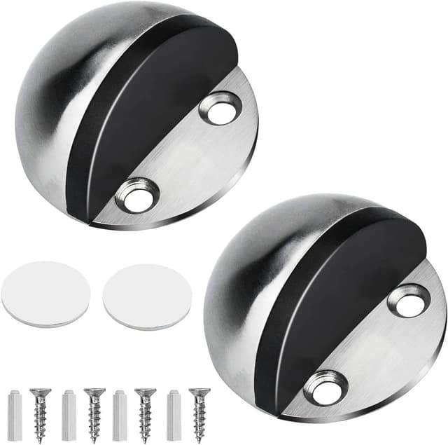 Detalle de Stainless steel floor door stoppers, 2 pack